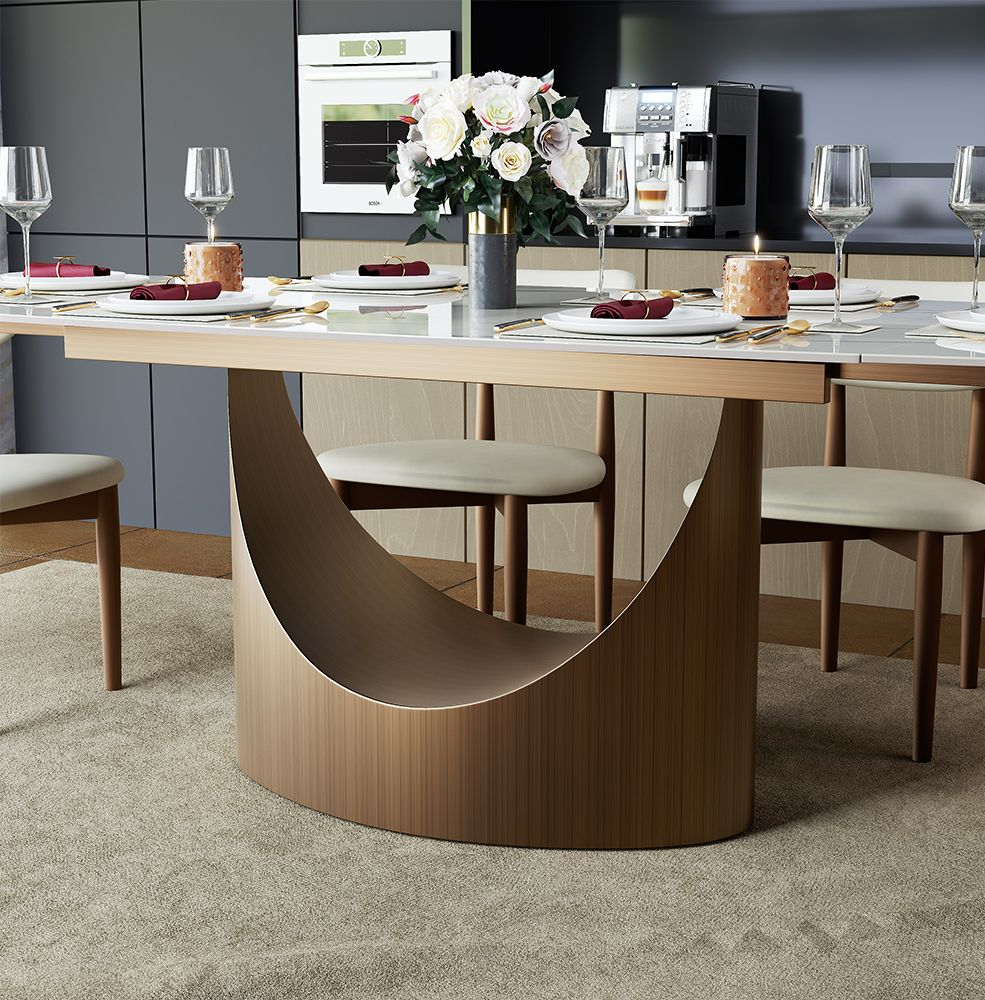 Aurelio Recta Matte Sintered Stone Dining Table