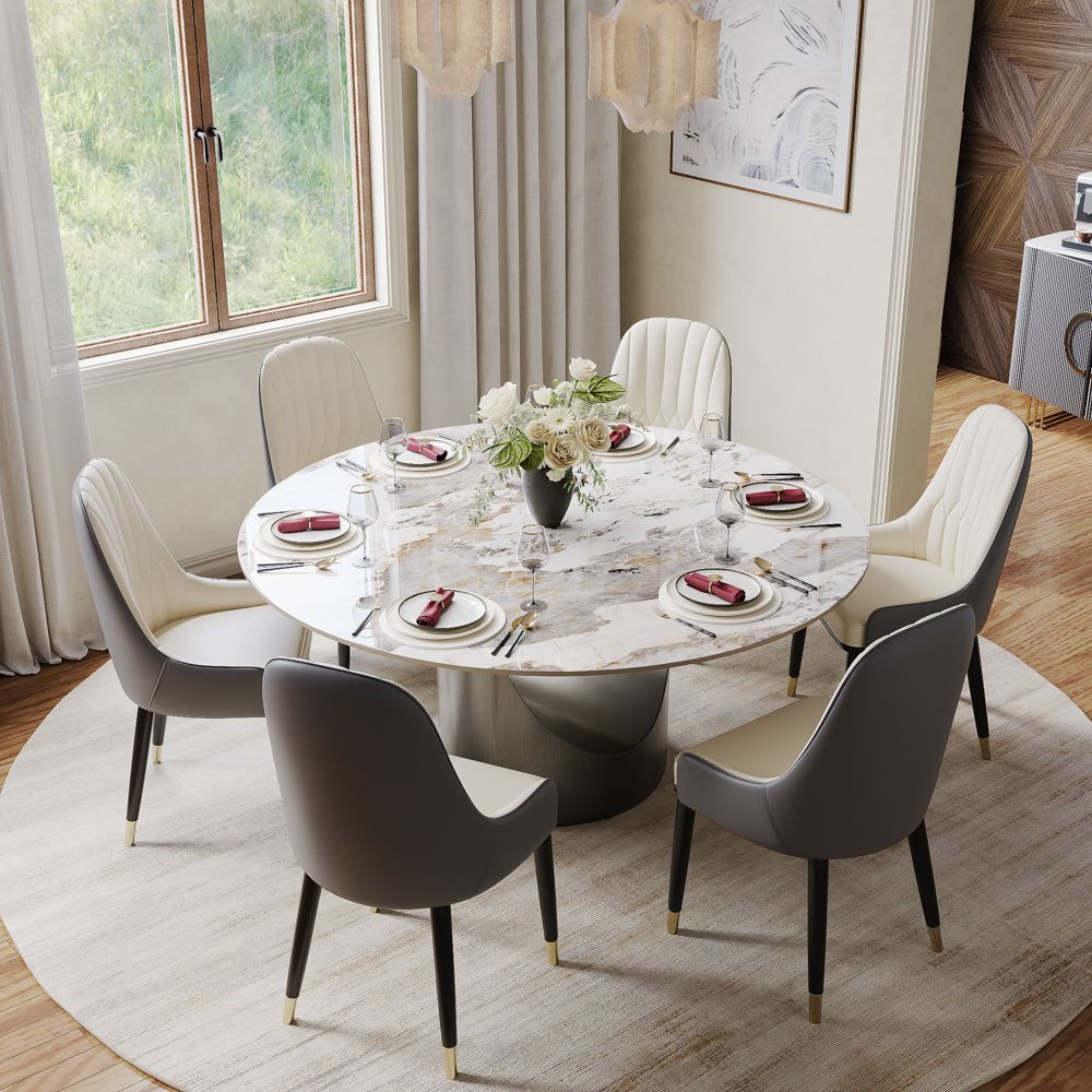 Aurelio Luxe Round Sintered Stone Dining Table