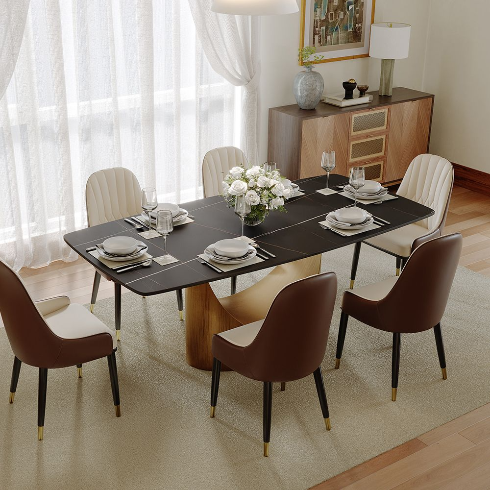 Aurelio Recta Matte Sintered Stone Dining Table