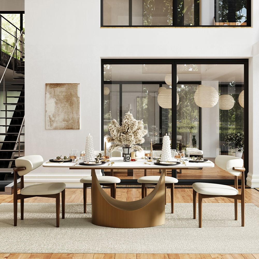 Aurelio Recta Matte Sintered Stone Dining Table
