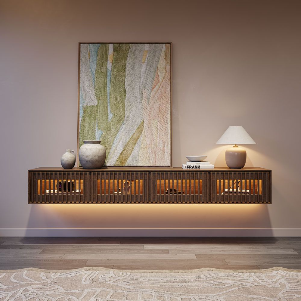 Aeolus Mid-Century Floating LED TV Console