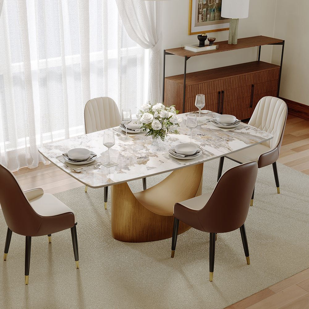 Aurelio Recta Matte Sintered Stone Dining Table