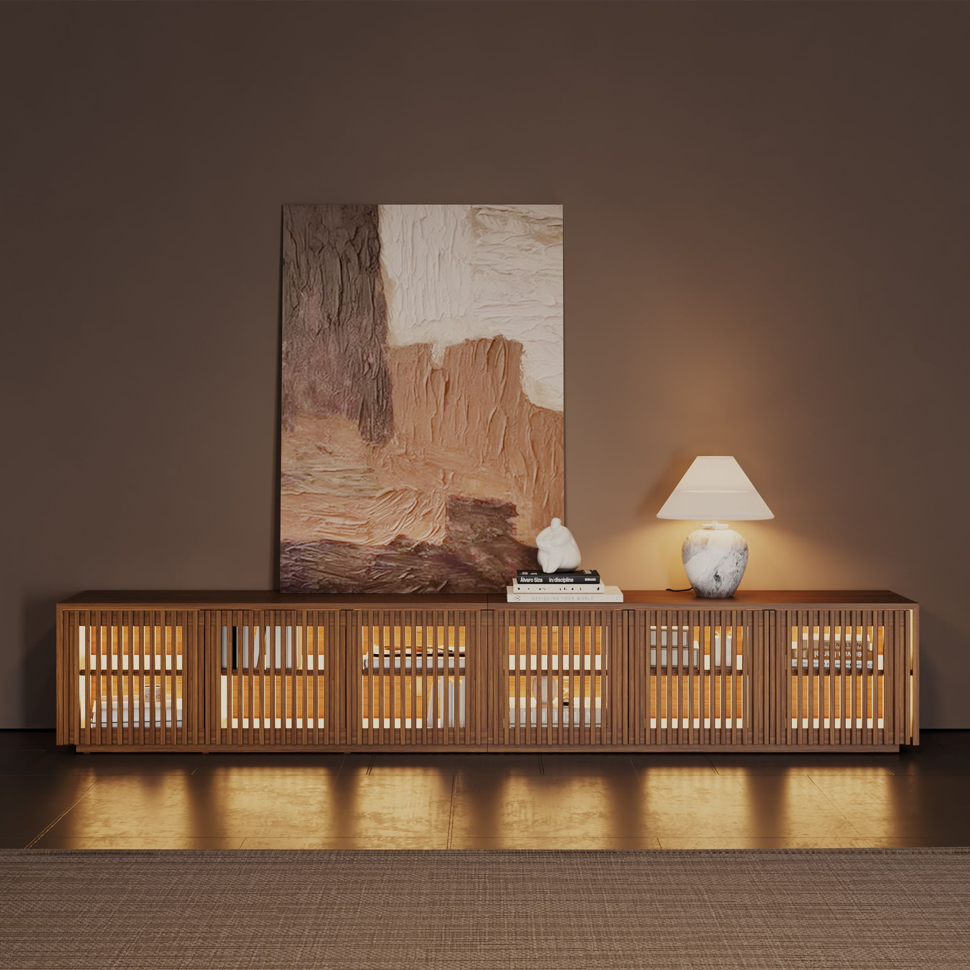 Aeolus Modern Wood TV Stand