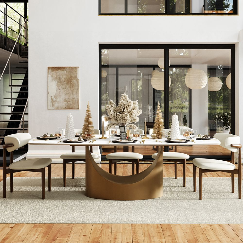 Aurelio Recta Matte Sintered Stone Dining Table