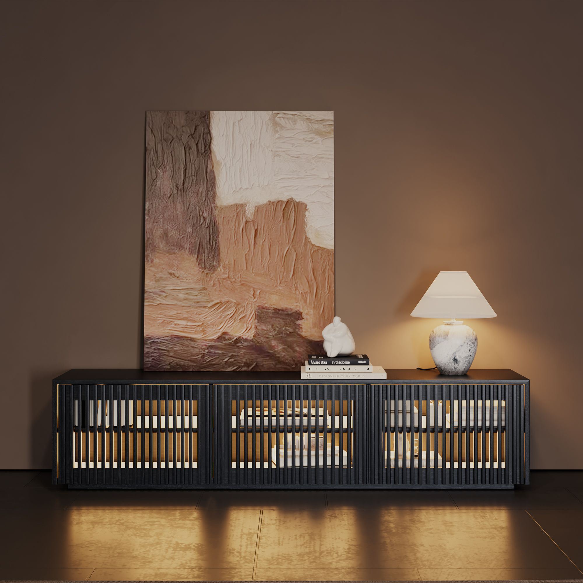 Aeolus Modern Wood TV Stand