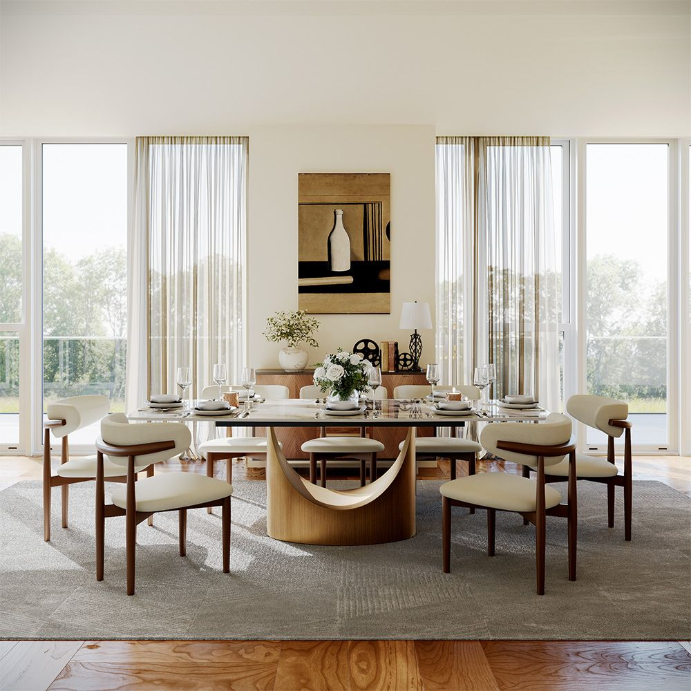 Aurelio Recta Matte Sintered Stone Dining Table