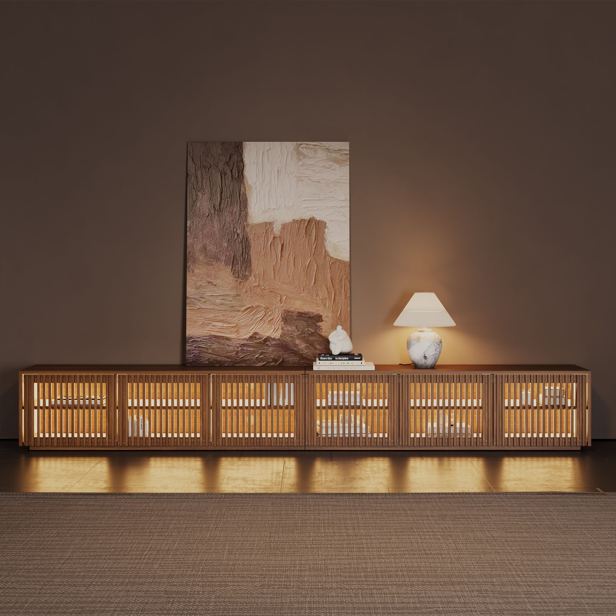 Aeolus Modern Wood TV Stand