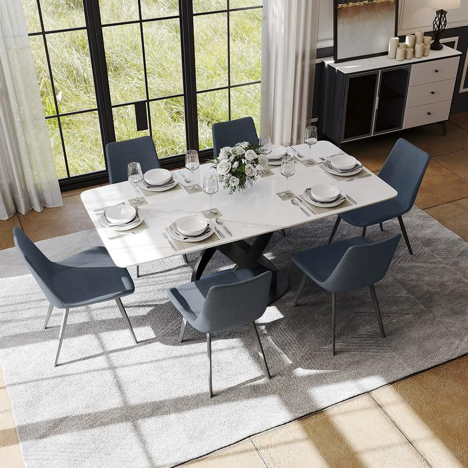 Rivaro Contemporary Leather Dining Chairs (Set of 2)