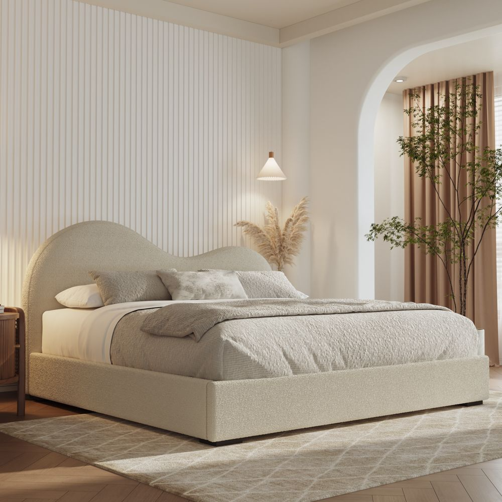 Cloud – Bouclé Upholstered Storage Bed