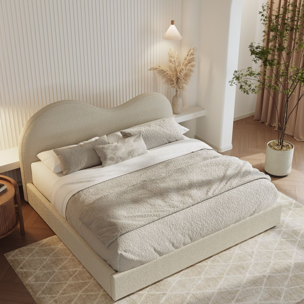 Cloud – Bouclé Upholstered Storage Bed