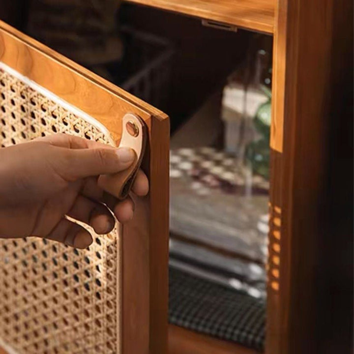 EDEN Rustic Rattan Display Cabinet - Exclusivia