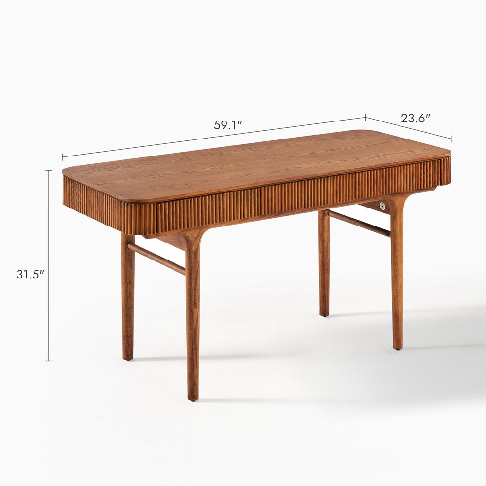 Edrik Oak Desk, 150cm - Exclusivia