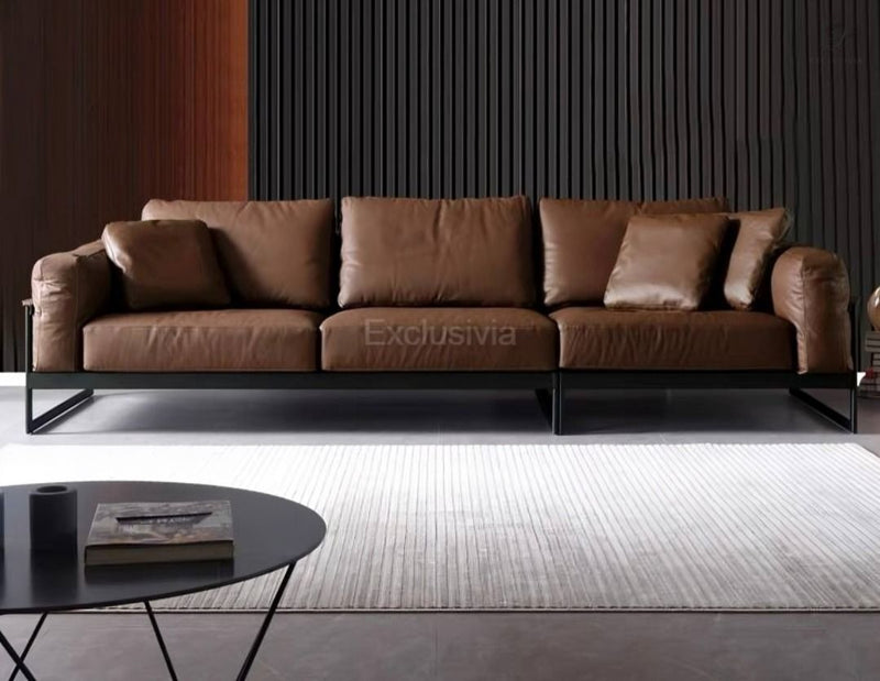 EEMA Modern Genuine Leather Sofa - Exclusivia