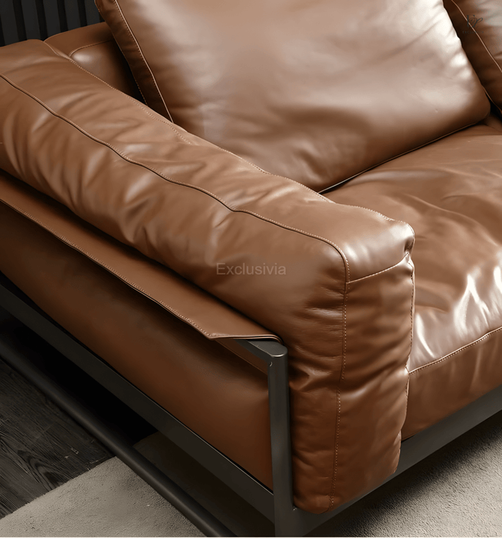 EEMA Modern Genuine Leather Sofa - Exclusivia