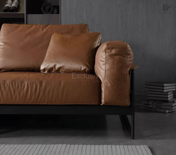 EEMA Modern Genuine Leather Sofa - Exclusivia