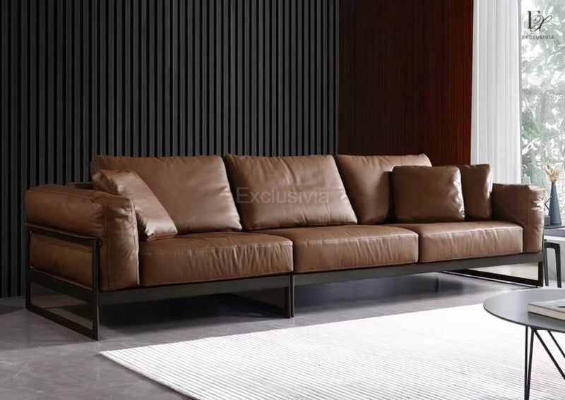 EEMA Modern Genuine Leather Sofa - Exclusivia