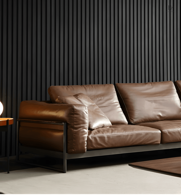 EEMA Modern Genuine Leather Sofa - Exclusivia
