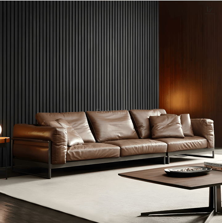 EEMA Modern Genuine Leather Sofa - Exclusivia
