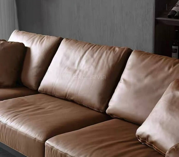 EEMA Modern Genuine Leather Sofa - Exclusivia