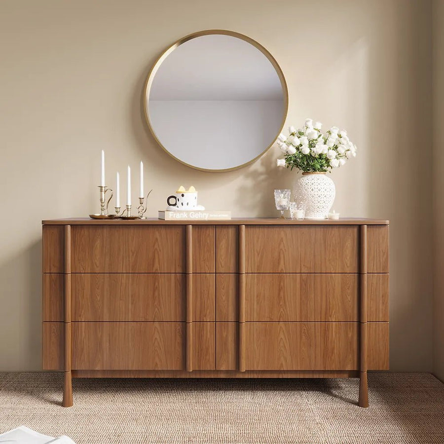 Elara 150 cm Mid - Century 6 - Drawer Dresser - Exclusivia