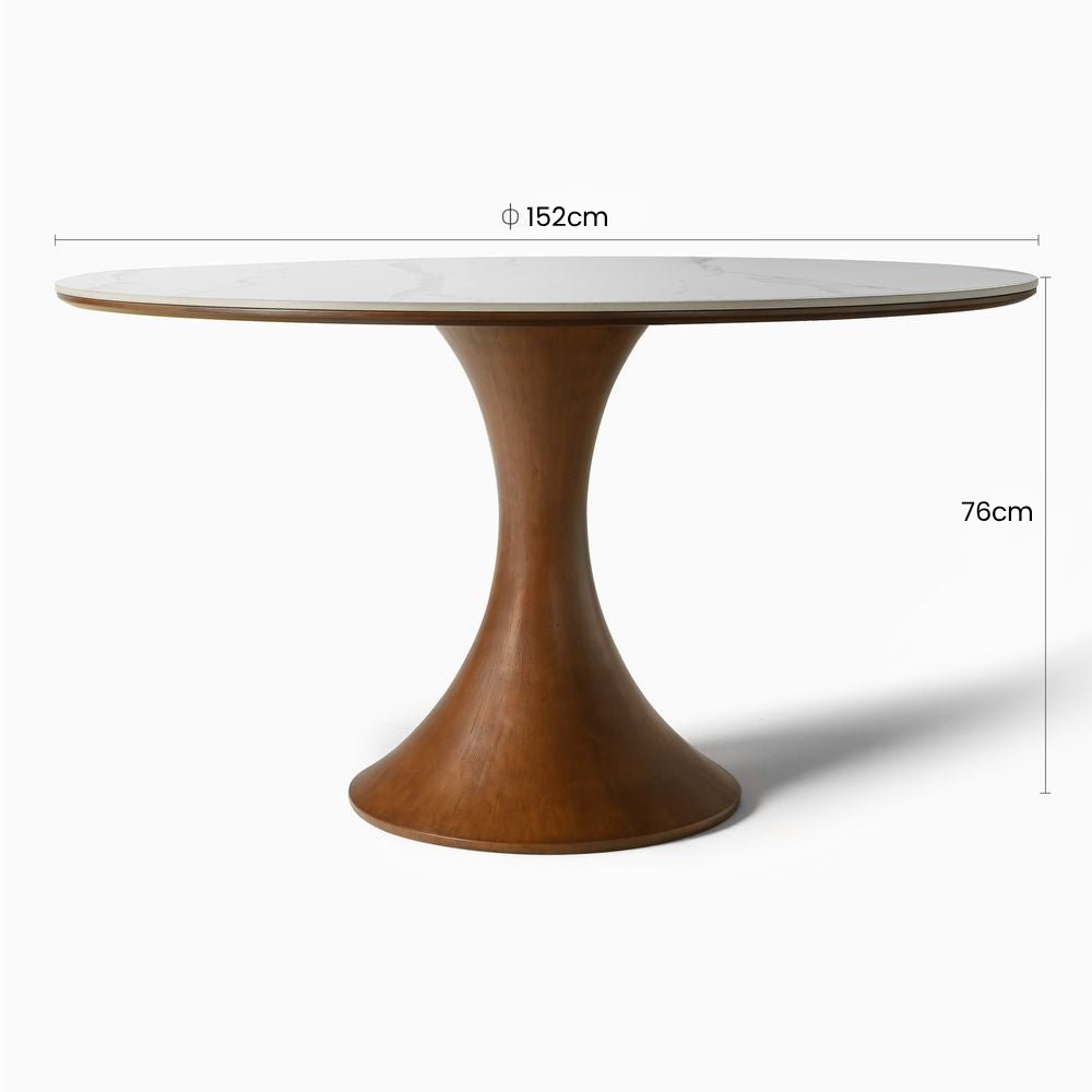 Elara Marble Dining Table, 120/150cm - Exclusivia