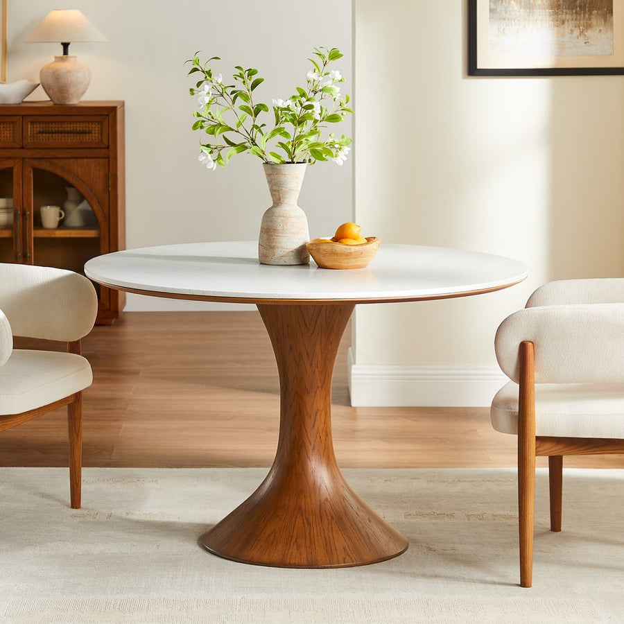 Elara Marble Dining Table, 120/150cm - Exclusivia