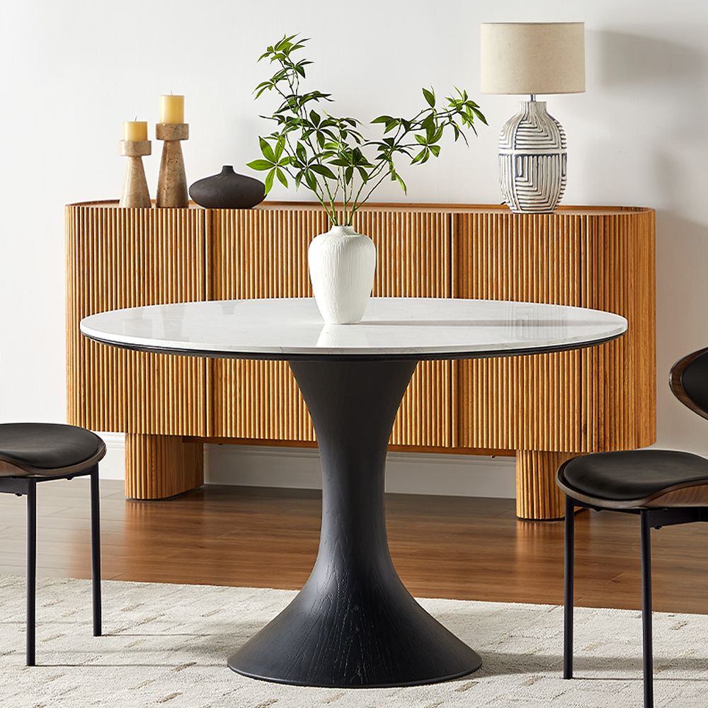 Elara Marble Dining Table, 120/150cm - Exclusivia