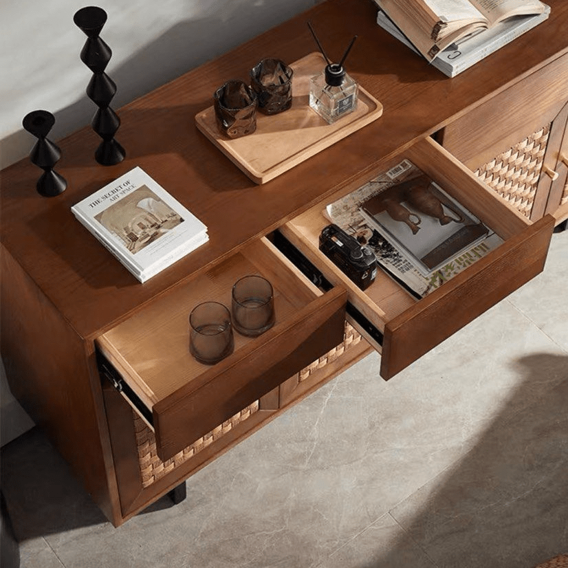 Elara Solid Ash Wood Sideboard - Exclusivia