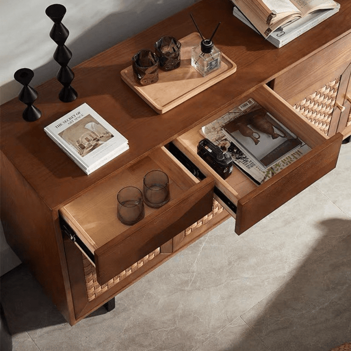 Elara Solid Ash Wood Sideboard - Exclusivia