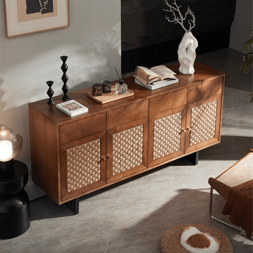 Elara Solid Ash Wood Sideboard - Exclusivia