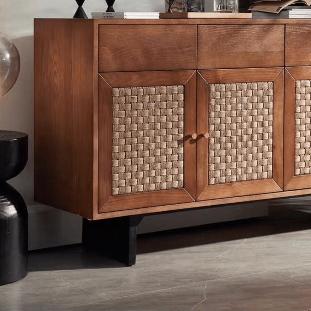 Elara Solid Ash Wood Sideboard - Exclusivia