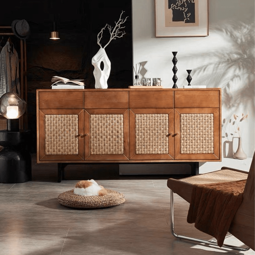 Elara Solid Ash Wood Sideboard - Exclusivia
