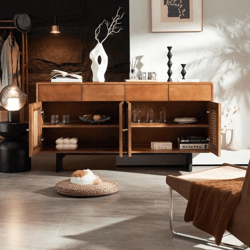 Elara Solid Ash Wood Sideboard - Exclusivia