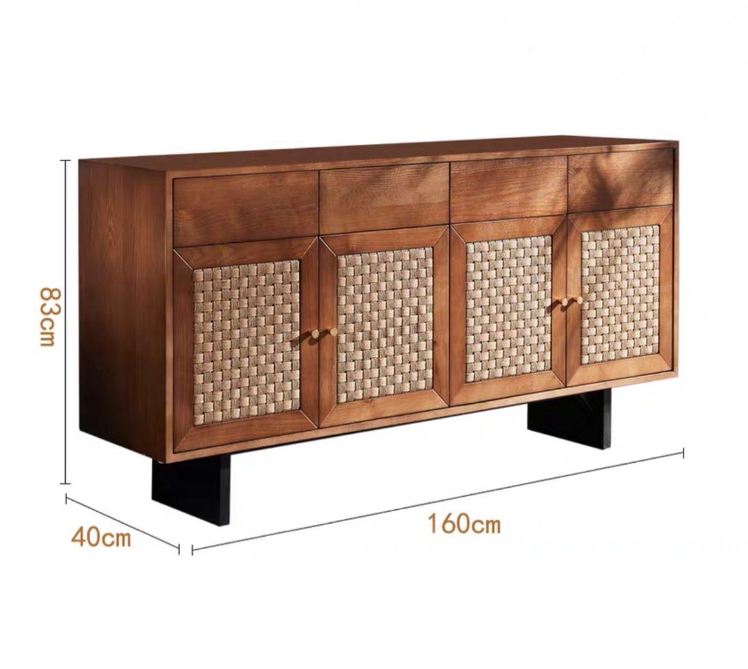 Elara Solid Ash Wood Sideboard - Exclusivia