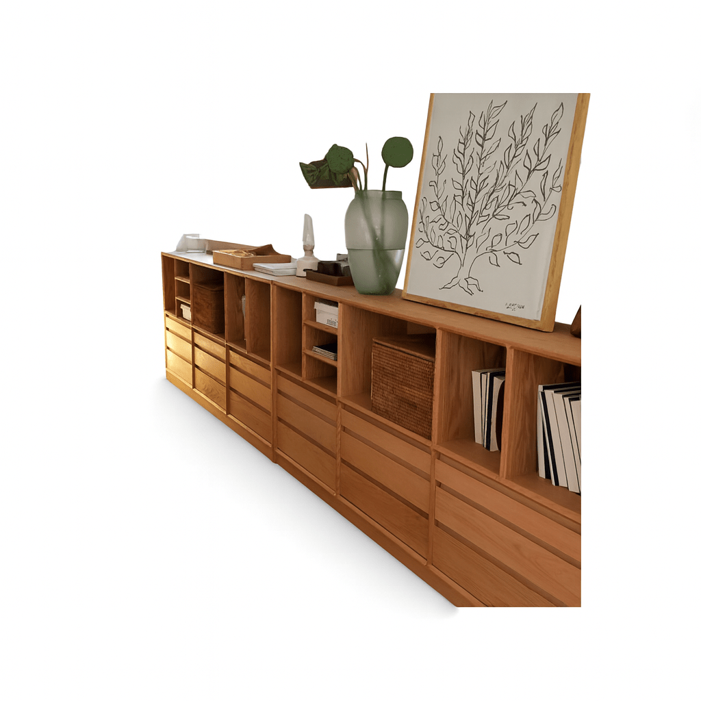 ELI Japandi Solid Wood Display Shelf - Exclusivia
