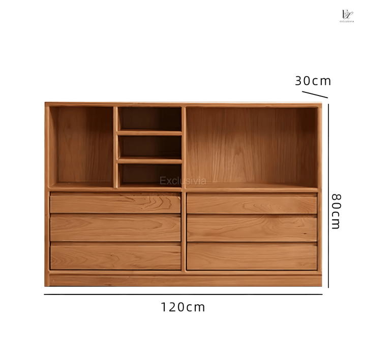 ELI Japandi Solid Wood Display Shelf - Exclusivia