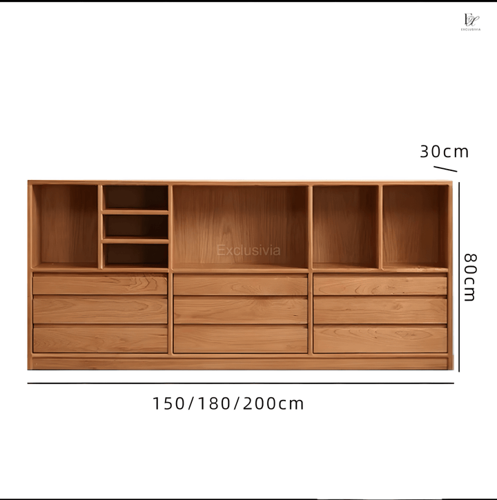 ELI Japandi Solid Wood Display Shelf - Exclusivia