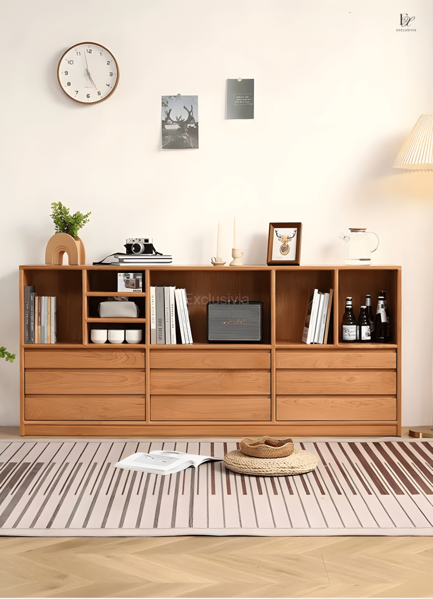 ELI Japandi Solid Wood Display Shelf - Exclusivia
