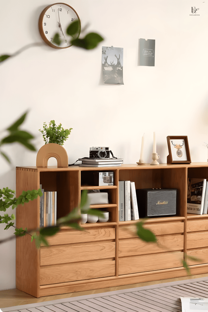 ELI Japandi Solid Wood Display Shelf - Exclusivia