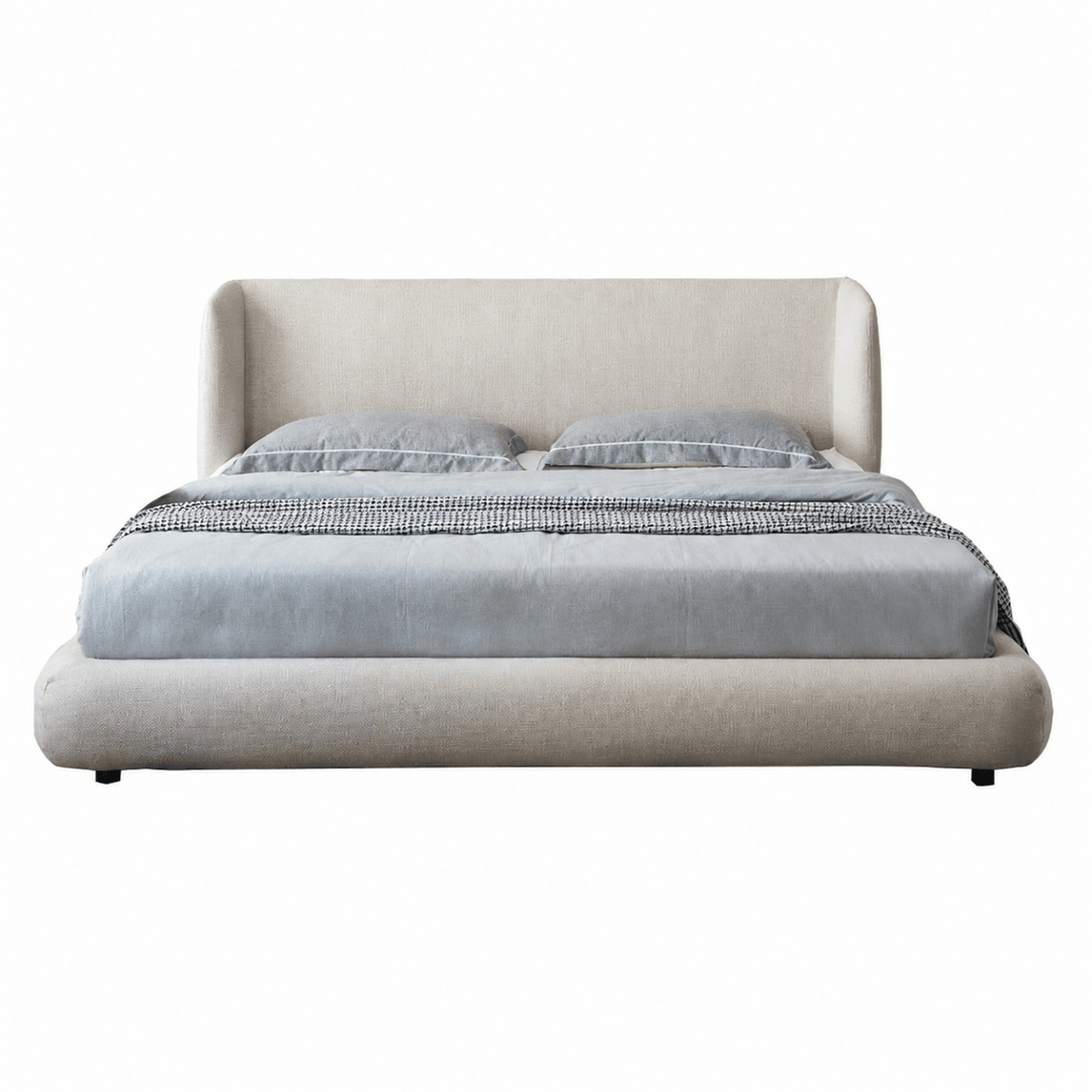 Elowen Wingback Fabric Bedframe - Exclusivia