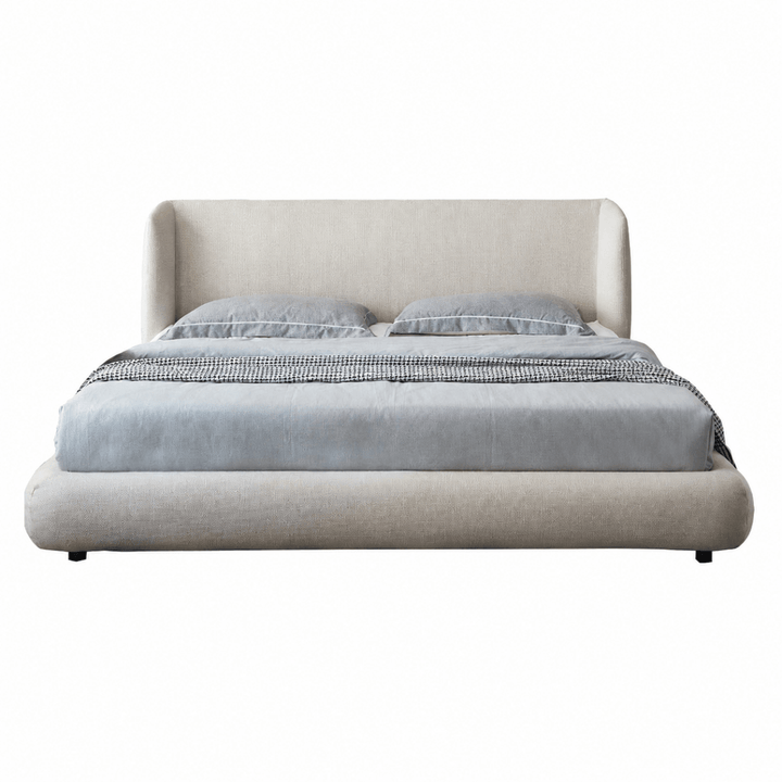 Elowen Wingback Fabric Bedframe - Exclusivia