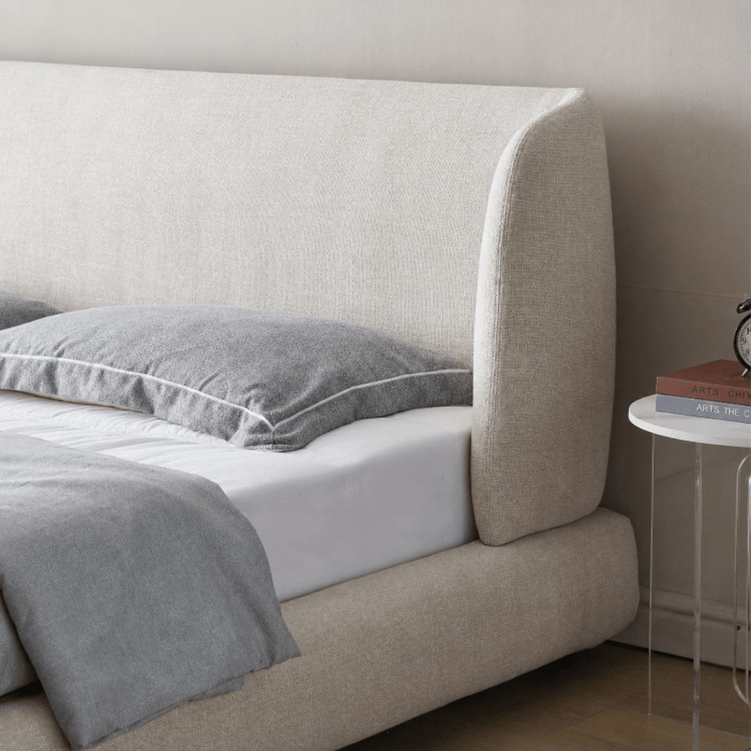 Elowen Wingback Fabric Bedframe - Exclusivia