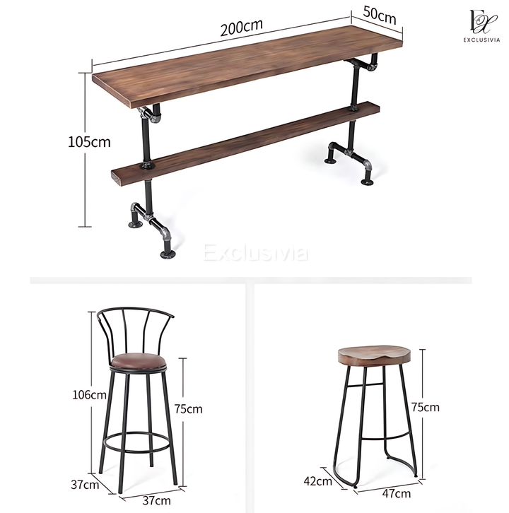 ELYSE Wooden Bar Table Chair - Exclusivia