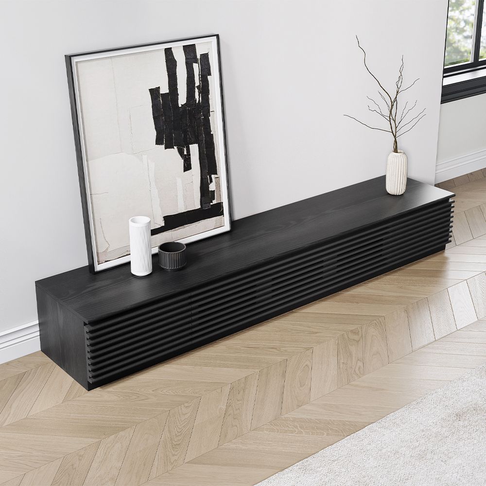 Evara Minimalist Fluted TV Stand - Exclusivia