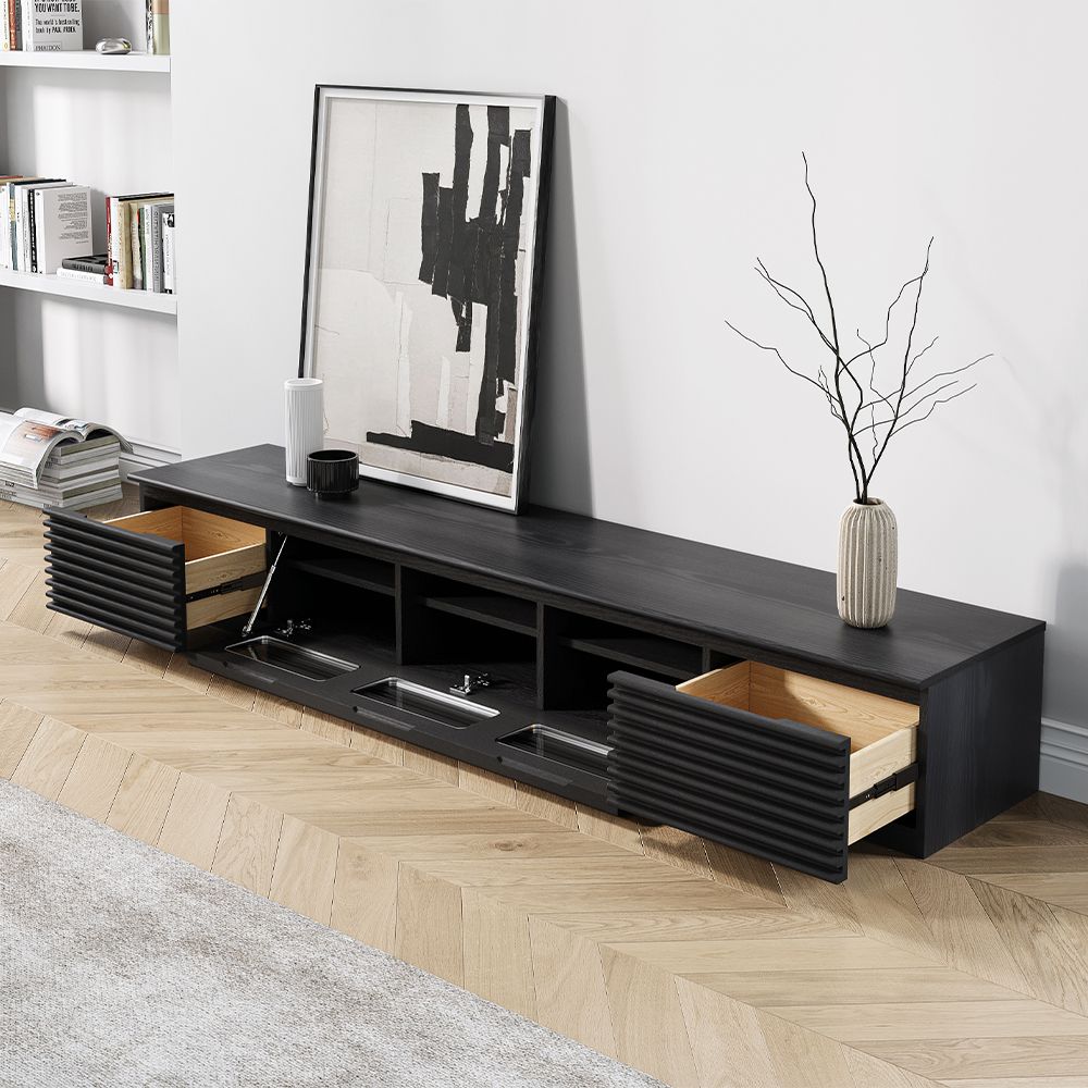 Evara Minimalist Fluted TV Stand - Exclusivia