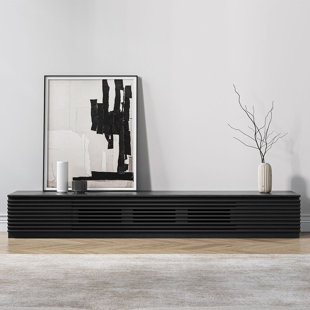 Evara Minimalist Fluted TV Stand - Exclusivia