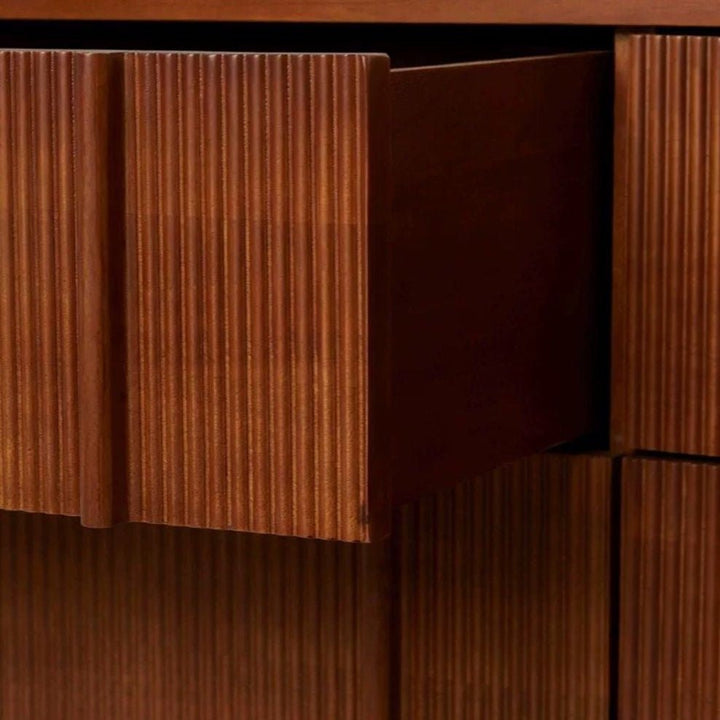 Faye Modern Fluted Solid Wood Chest Of Drawers - Exclusivia