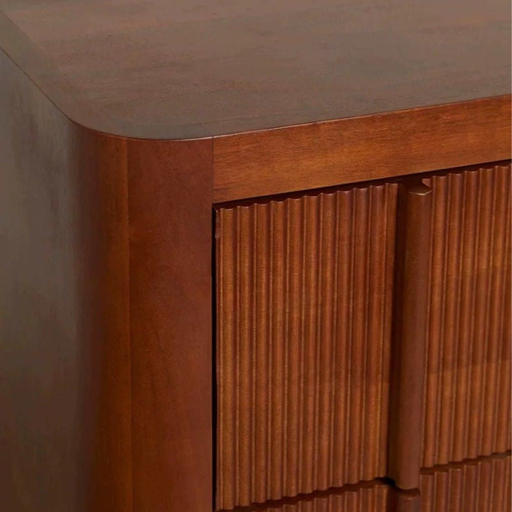 Faye Modern Fluted Solid Wood Chest Of Drawers - Exclusivia