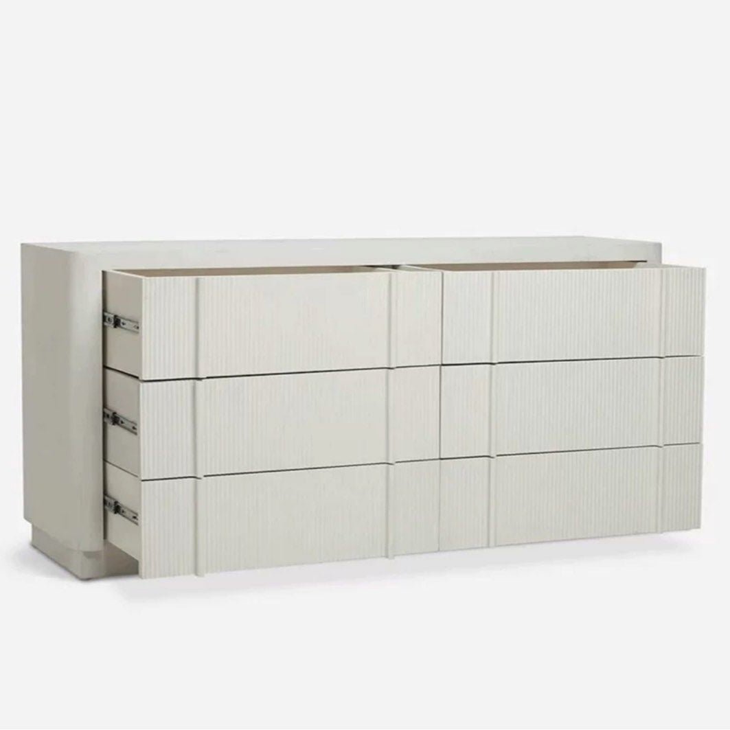 Faye Modern Fluted Solid Wood Chest Of Drawers - Exclusivia