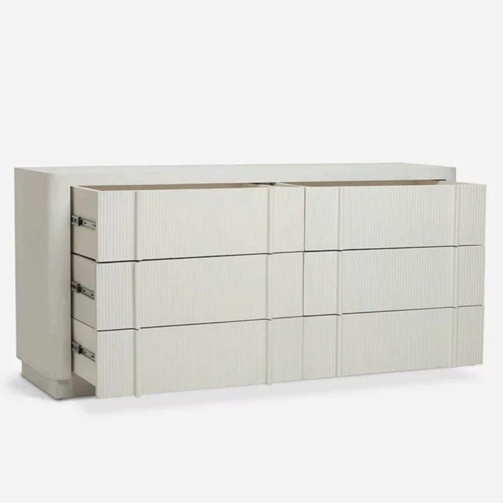 Faye Modern Fluted Solid Wood Chest Of Drawers - Exclusivia